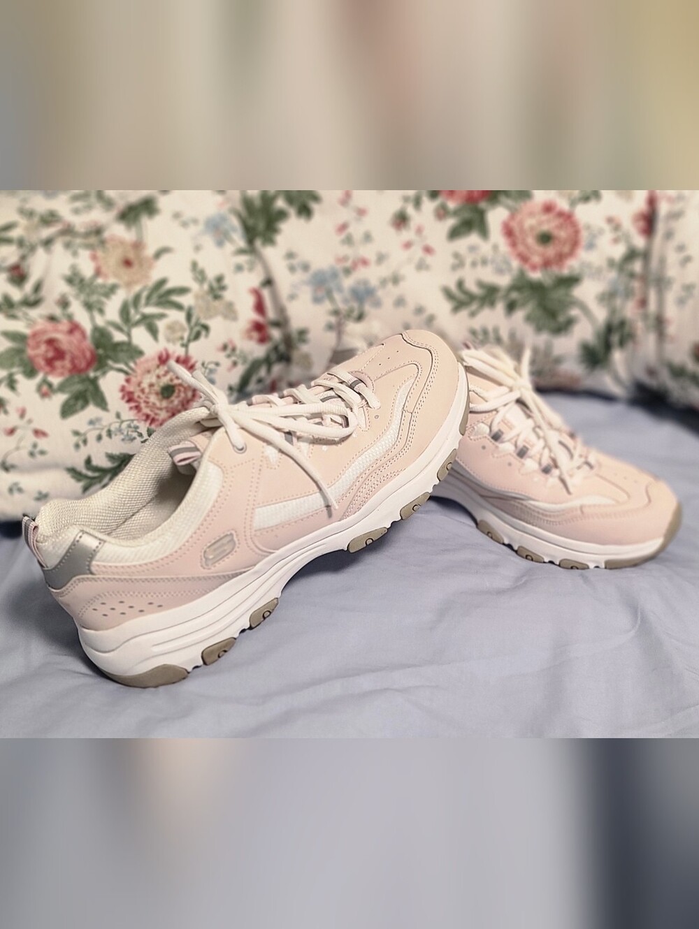 Skechers Women's I-Conik Memory Foam Chunky Sneakers – Blush Pink / White